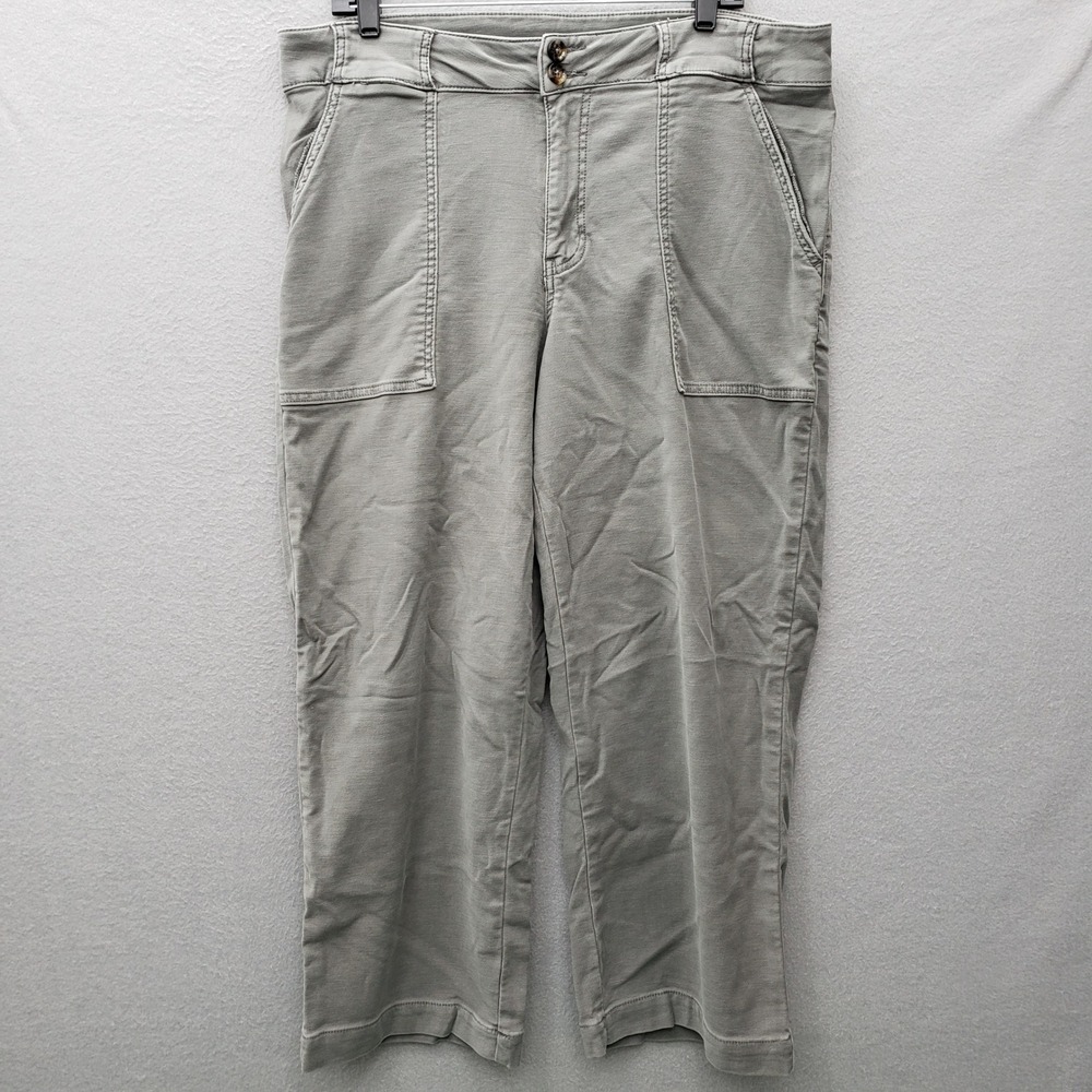 Maurices Straight Leg Twill Utility Pants Gray Office Casual Granola Girl 16W
